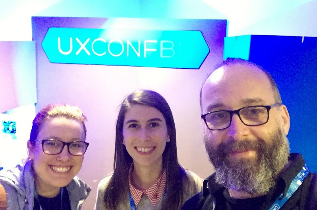 Mariana Pöpper, Flávia Ampessan e Luciano Sclovsky na UXConf 2018.