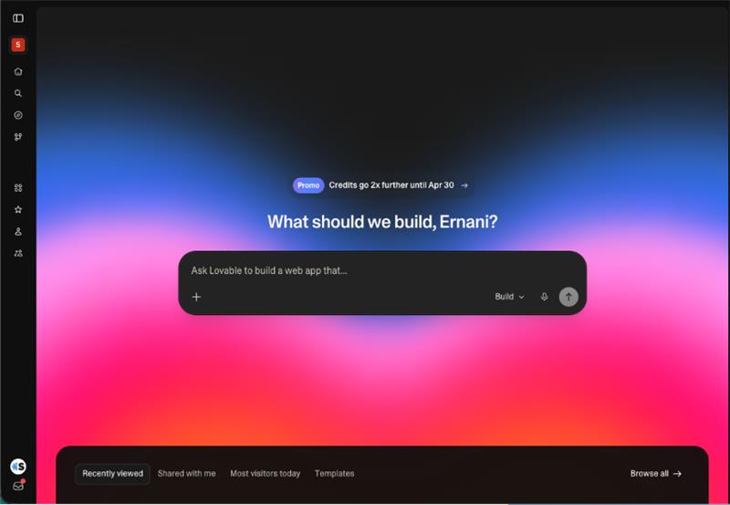 Imagem de uma tela de computador, exibindo uma interface de chatbot ou assistente virtual, no Lovable.